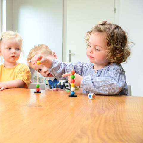 gastouder en kinderen spelen spel